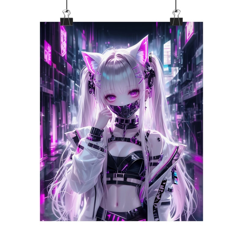 Cyberpunk Poster Anime Girl Poster Anime Art Print Waifu Poster Anime Poster Japanese Art Poster Manga Poster Art Anime Home Decor Wall Art image 2