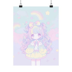 Kawaii Poster Kawaii Girl Poster Kawaii Wall Art Anime Poster Manga Poster Waifu Poster Japanese Poster Decora Harajuku Fairy Kei Cute Art image 4