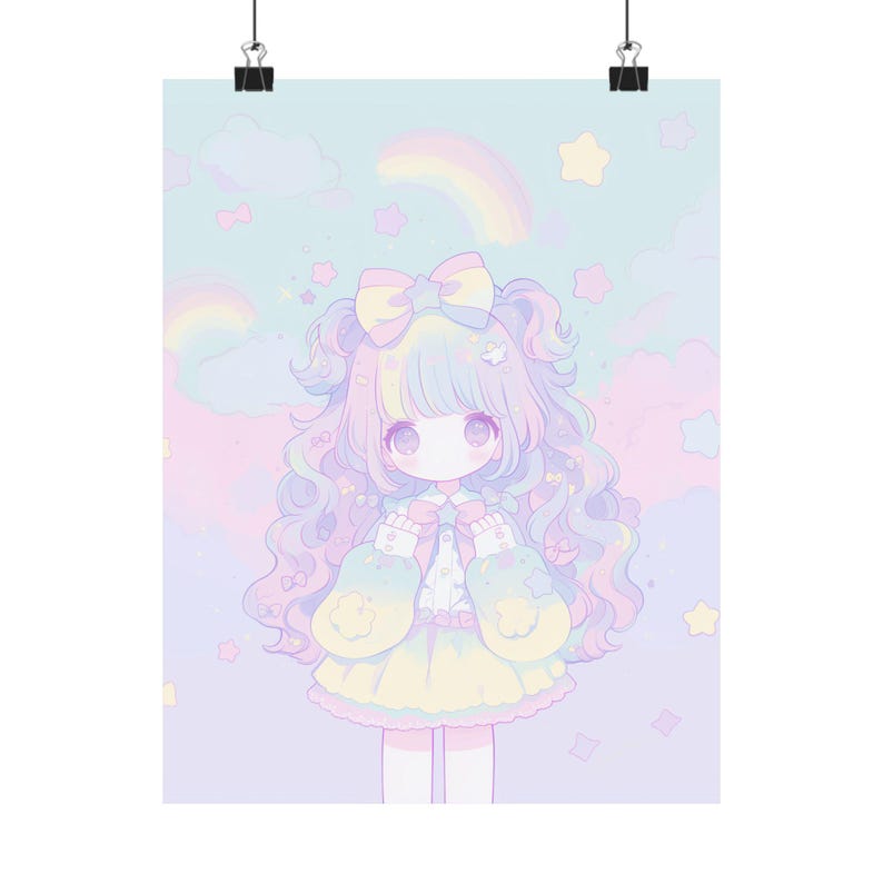 Kawaii Poster Kawaii Girl Poster Kawaii Wall Art Anime Poster Manga Poster Waifu Poster Japanese Poster Decora Harajuku Fairy Kei Cute Art image 4
