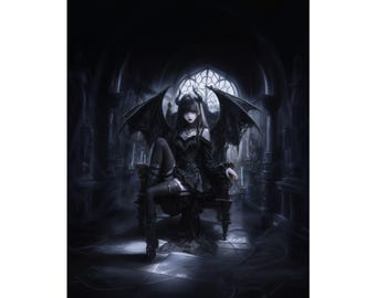 Gothic Poster Anime Girl Poster Anime Art Print Waifu Poster Anime Poster Japanese Art Poster Manga Poster Art Anime Home Decor Wall Art