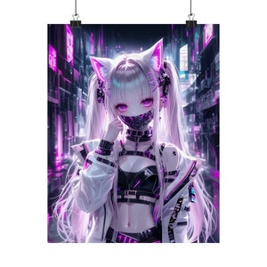 Cyberpunk Poster Anime Girl Poster Anime Art Print Waifu Poster Anime Poster Japanese Art Poster Manga Poster Art Anime Home Decor Wall Art image 1