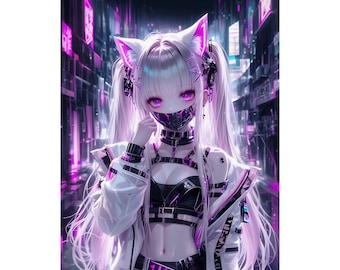 Cyberpunk Poster Anime Girl Poster Anime Art Print Waifu Poster Anime Poster Japanese Art Poster Manga Poster Art Anime Home Decor Wall Art