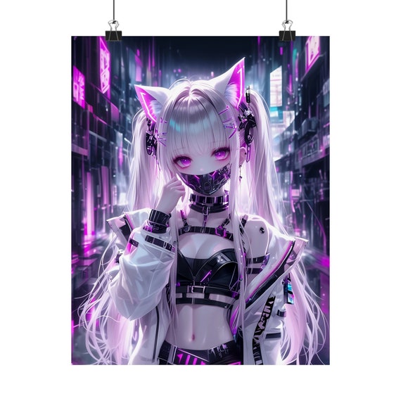Cyberpunk Poster Anime Girl Poster Anime Art Print Waifu Poster Anime Poster Japanese Art Poster Manga Poster Art Anime Home Decor Wall Art