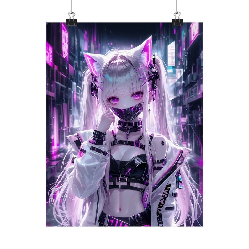Cyberpunk Poster Anime Girl Poster Anime Art Print Waifu Poster Anime Poster Japanese Art Poster Manga Poster Art Anime Home Decor Wall Art image 3