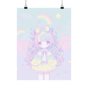 Kawaii Poster Kawaii Girl Poster Kawaii Wall Art Anime Poster Manga Poster Waifu Poster Japanese Poster Decora Harajuku Fairy Kei Cute Art image 3
