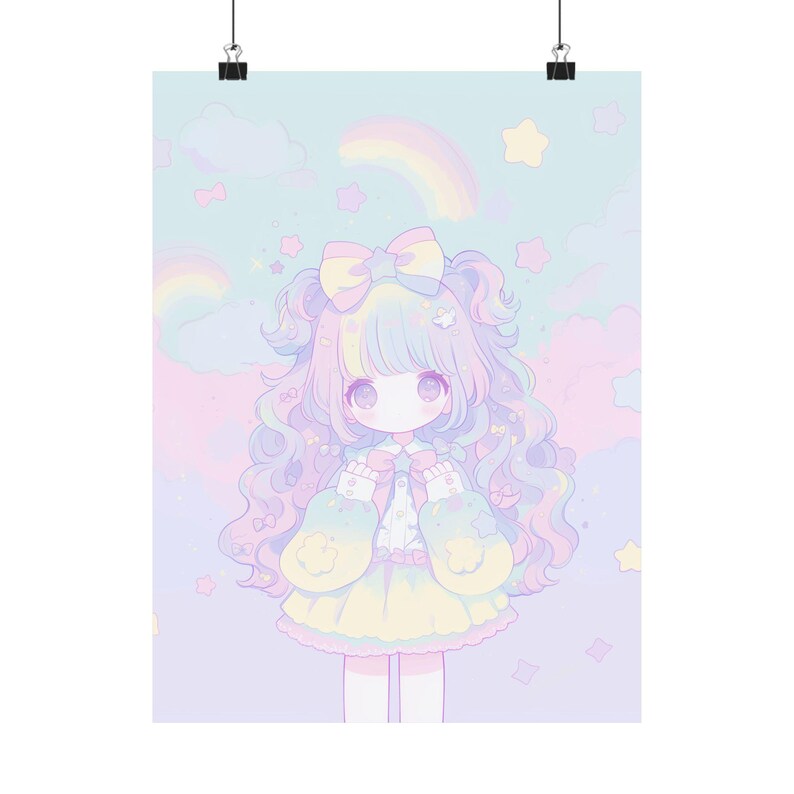 Kawaii Poster Kawaii Girl Poster Kawaii Wall Art Anime Poster Manga Poster Waifu Poster Japanese Poster Decora Harajuku Fairy Kei Cute Art image 3