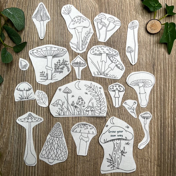 Stick and Stitch Embroidery Pattern Mushrooms, Sulky, Stitched Stories, 8  in-the-hoop design