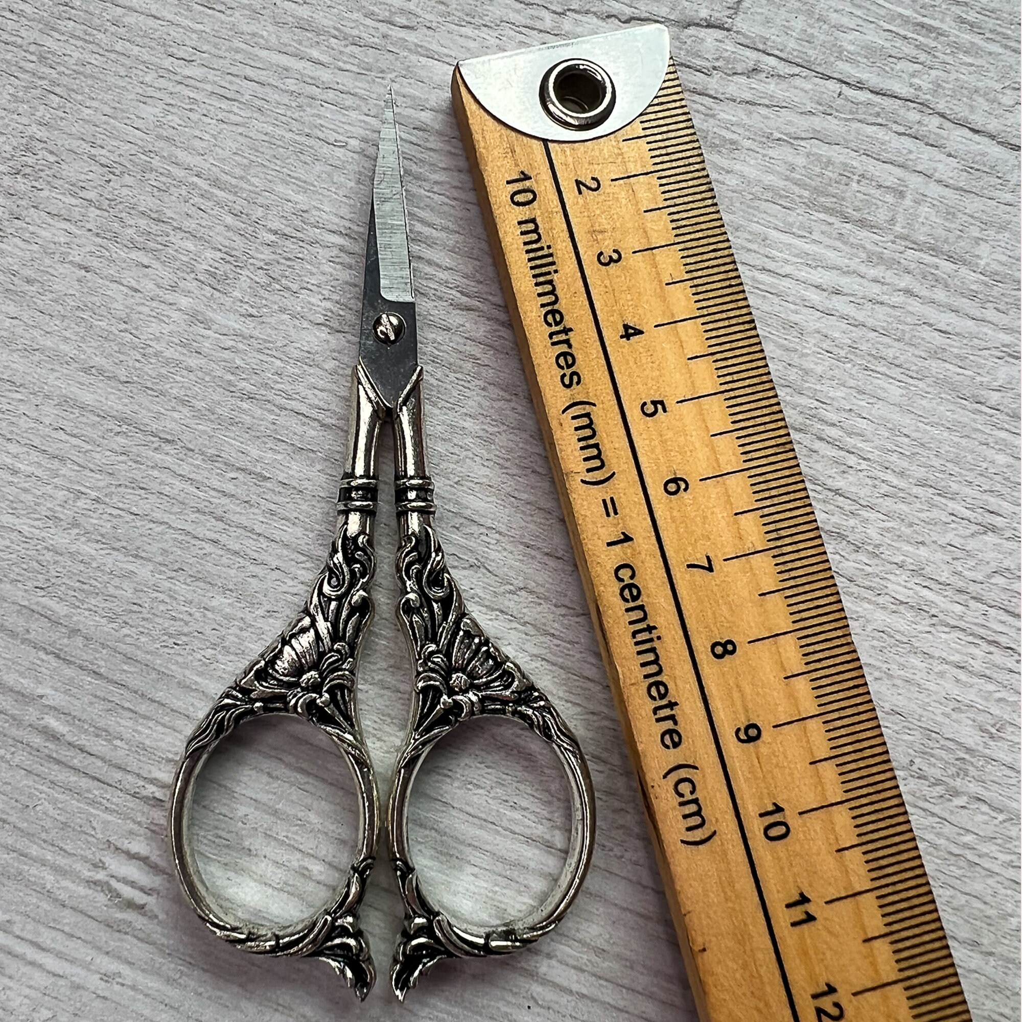 Silver Floral Embroidery Scissors Vintage Style Scissors Etsy