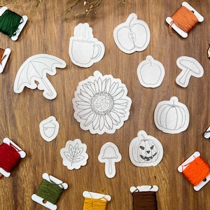 Bordado de otoño con palo y puntada / Diseños de bordado con palo y puntada / Diseños de otoño / Palo y puntada / bordado con palo y puntada /