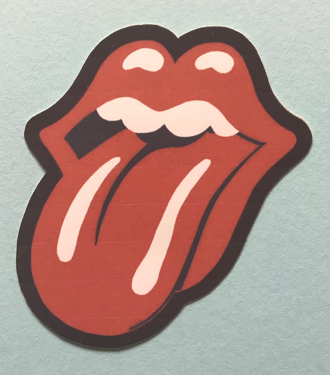 The Rolling Stones Logo With Black Background Sticker | Etsy