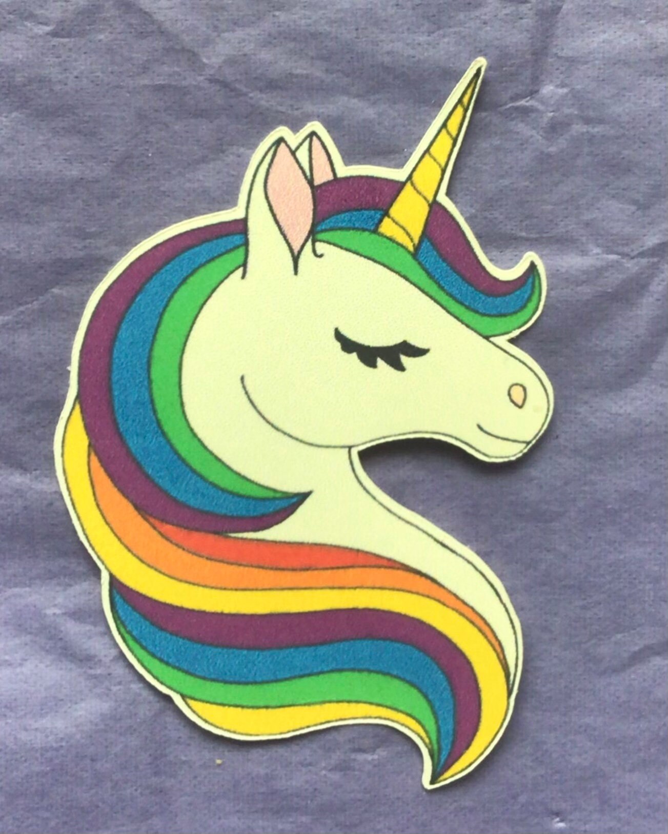Rainbow Unicorn Head Sticker Etsy