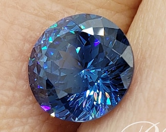 Select the Ring Setting - 8MM Sapphire Blue Portuguese Cut, 5A Quality Cubic Zirconia, 925 Unplated Sterling Silver, Made to Order