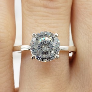 5mm-8mm Portuguese Cut, 4-Prong Solitaire Engagement Wedding Ring, 6A Quality Cubic Zirconia, Made to Order
