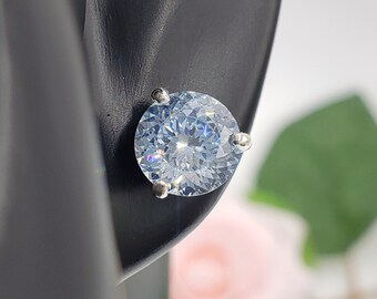 Orecchini A Lobo In Argento Sterling 925 Con Zirconi Cubici Rotondi 7mm - Colori Mese