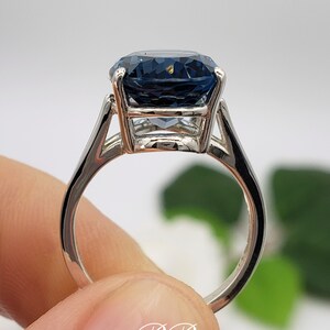 10x8mm-14x10mm Natural London Blue Topaz, Oval Cut Solitaire Ring, Sterling Silver, Made to Order image 7