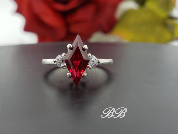 10x5mm - 16x8mm Kite Cut, Lab-created Red Ruby, AAA Quality