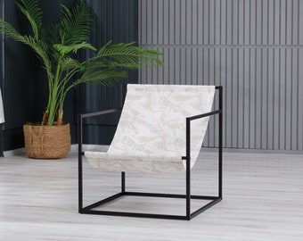 Metal Sling Arm Chair | Lounge, Scandinavian, Nordic & Minimalistic Home Decoration