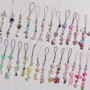 Colorful Beaded Phone Charm, Kawaii Phone Strap, Y2K Bag Charm, Cute Camera Charm, Handmade Keychain, Trendy Gift for Her