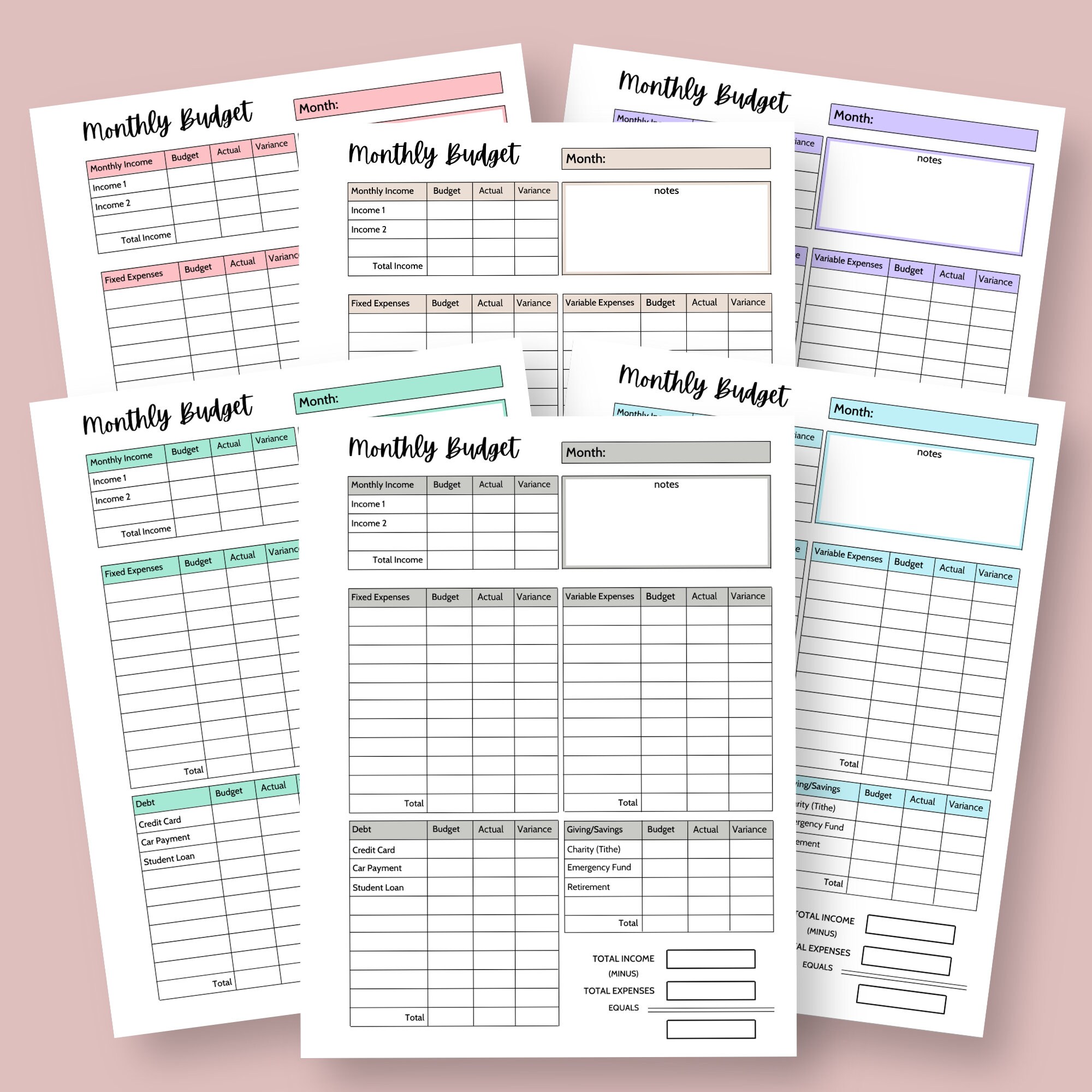 Simple Budget Printable - Etsy