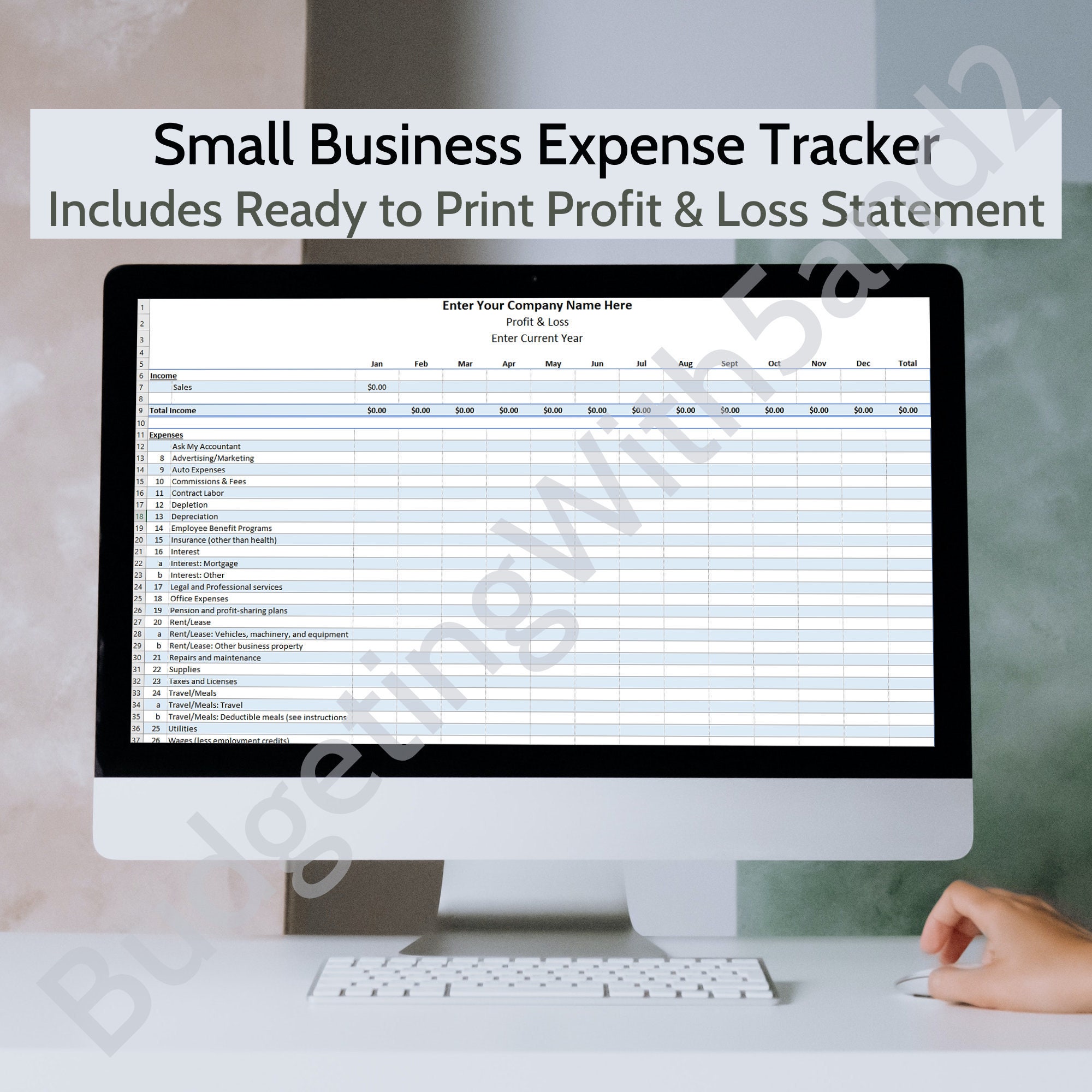 Expense Tracker, Schedule C, Sole Proprietor Etsy