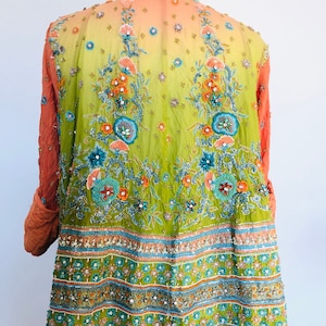 Boho Vintage Perlen Jacke,Pailletten Kurzes Top,Party Cover Up,Bolero Jacke,Hippy Festival Top, Kurze Jacke,Handgefertigte Seidenjacke