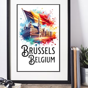 Brussels Belgium Poster | Belgian Wall Art | Belgium Gifts | Belgium Flag | DIGITAL DOWNLOAD