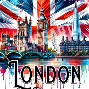 London Travel Poster | Vintage London Travel Poster | Big Ben London | London Gifts | London Wall Art | DIGITAL DOWNLOAD