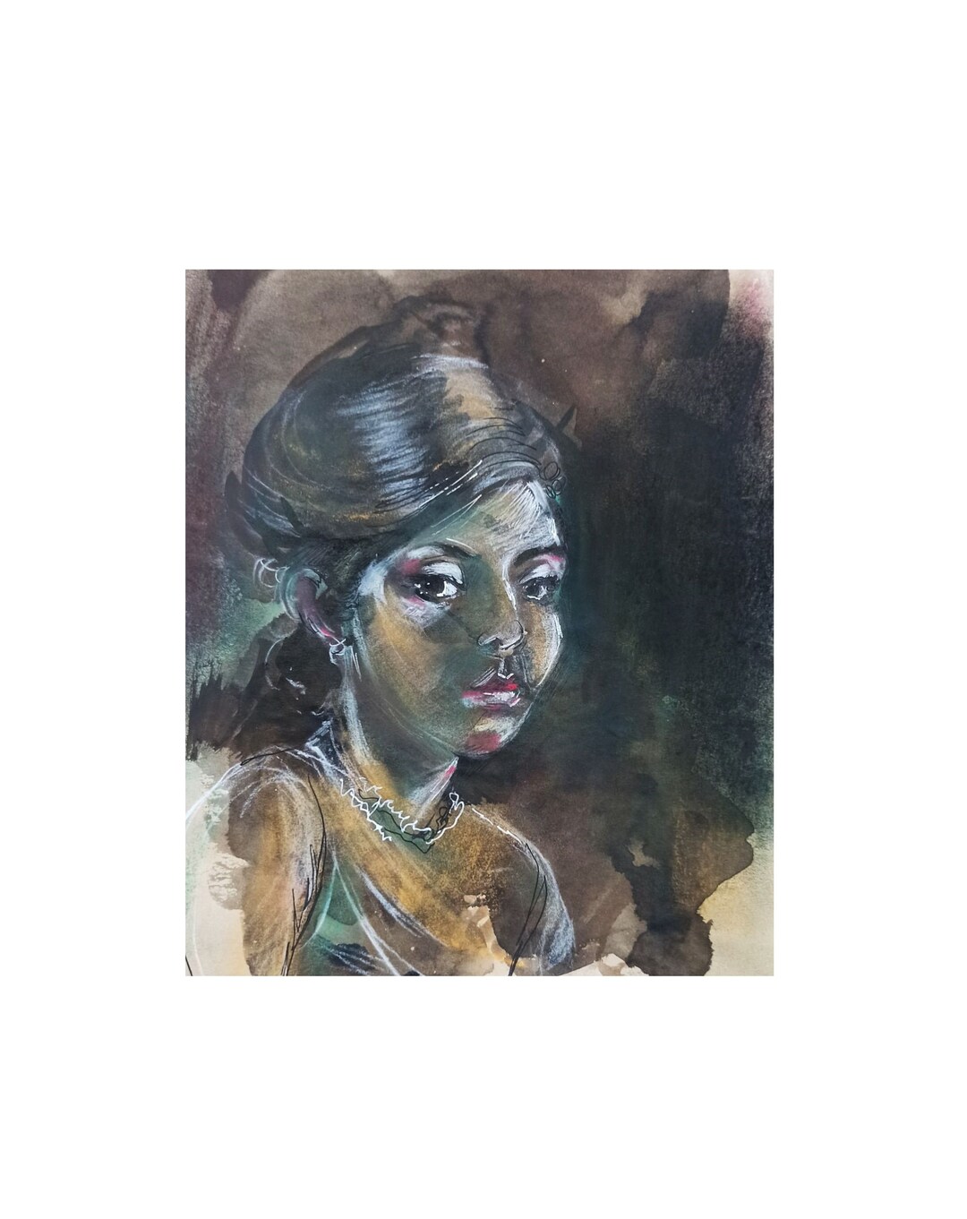 Original Art Ink Wash Painting Drawinga4 Etsy