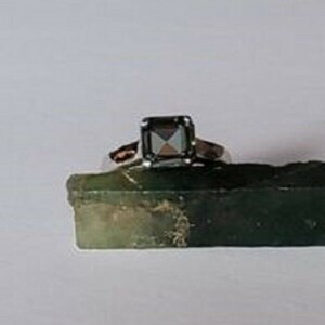 Certified 1.4-carat Princess Cut Blue Diamond Solitaire in Silver