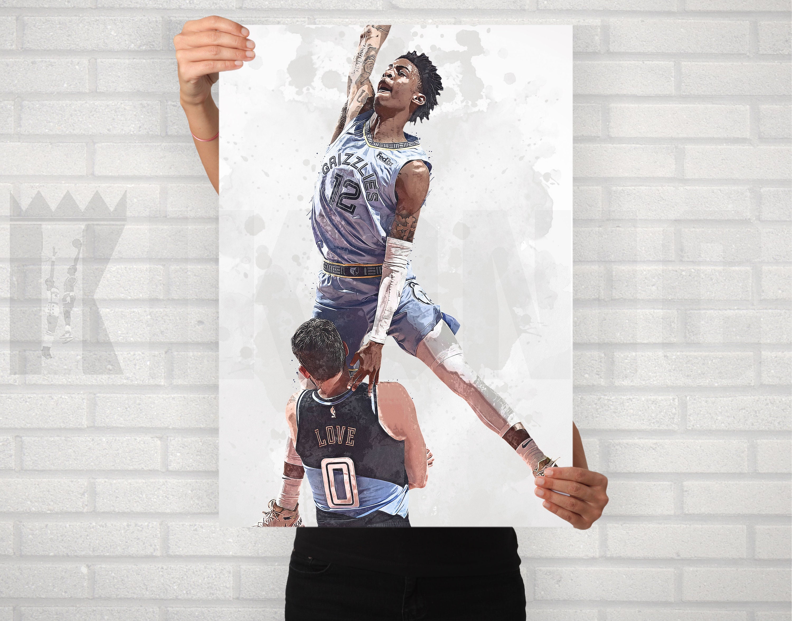 Ja Morant Dunk Basketball Poster Sports Print Grizzlies 