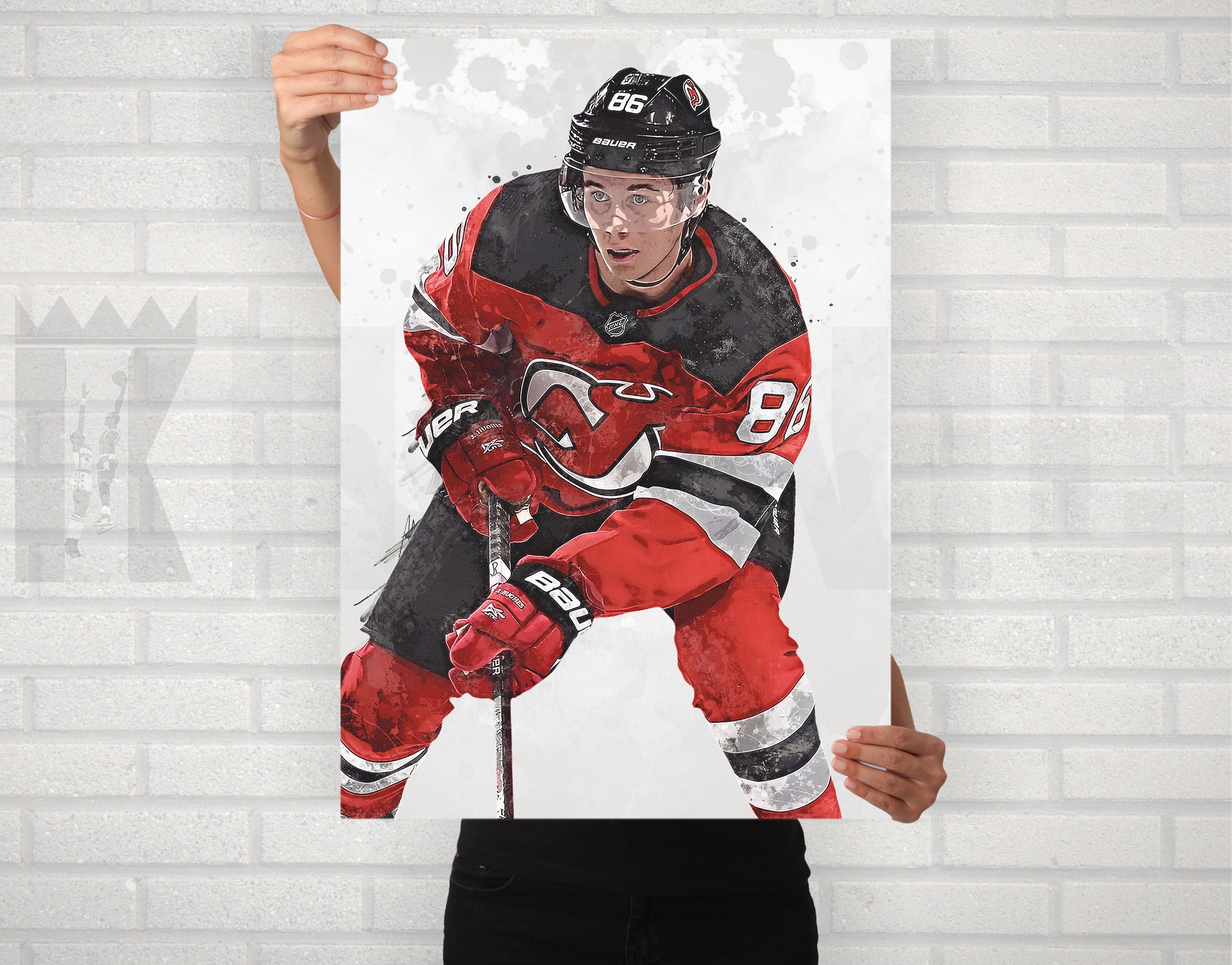 Nico Hischier Poster New Jersey Devils NHL Sports Print 