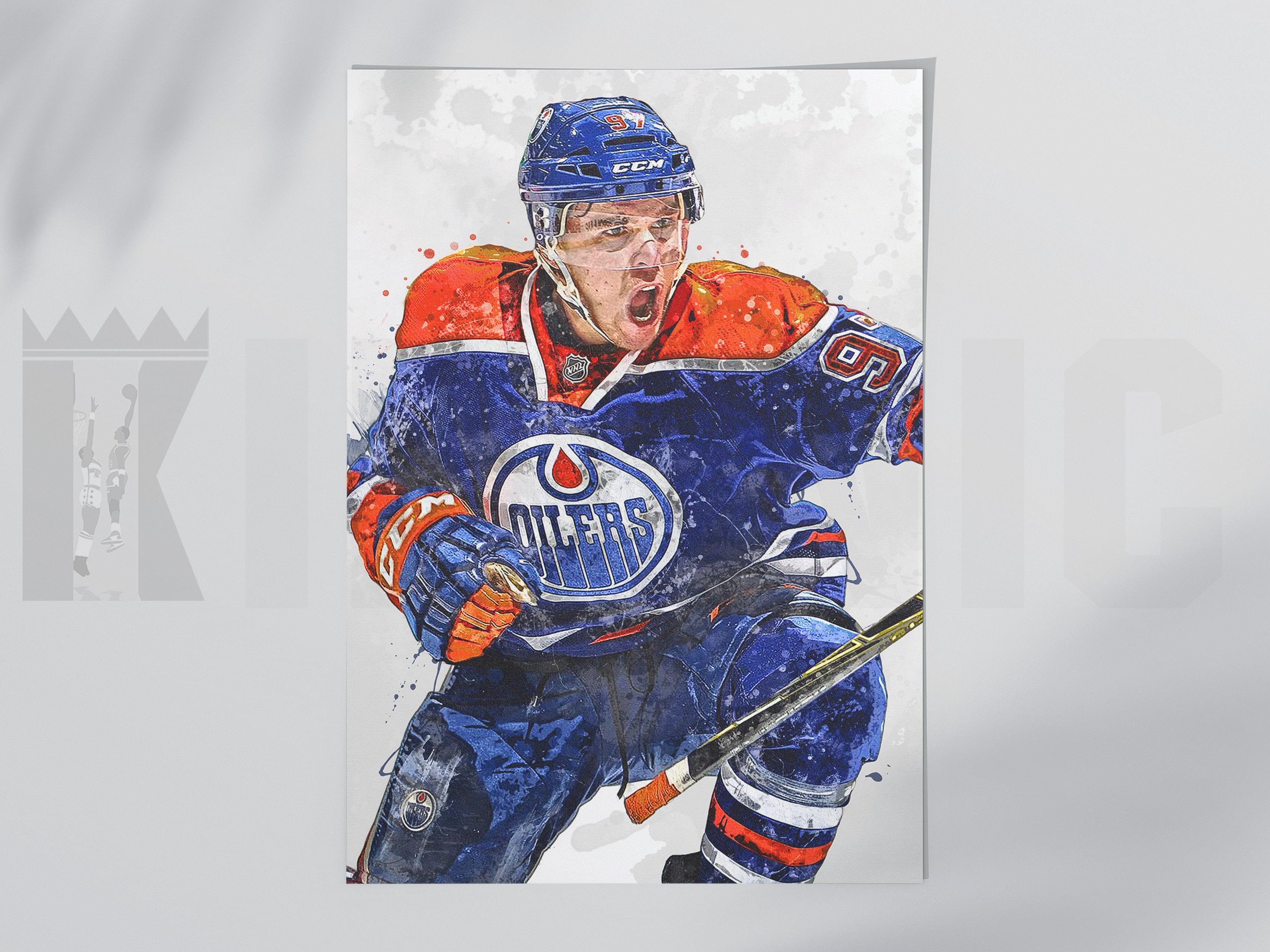 Connor Mcdavid Poster Edmonton Oilers Canvas Wrap Wall Art 