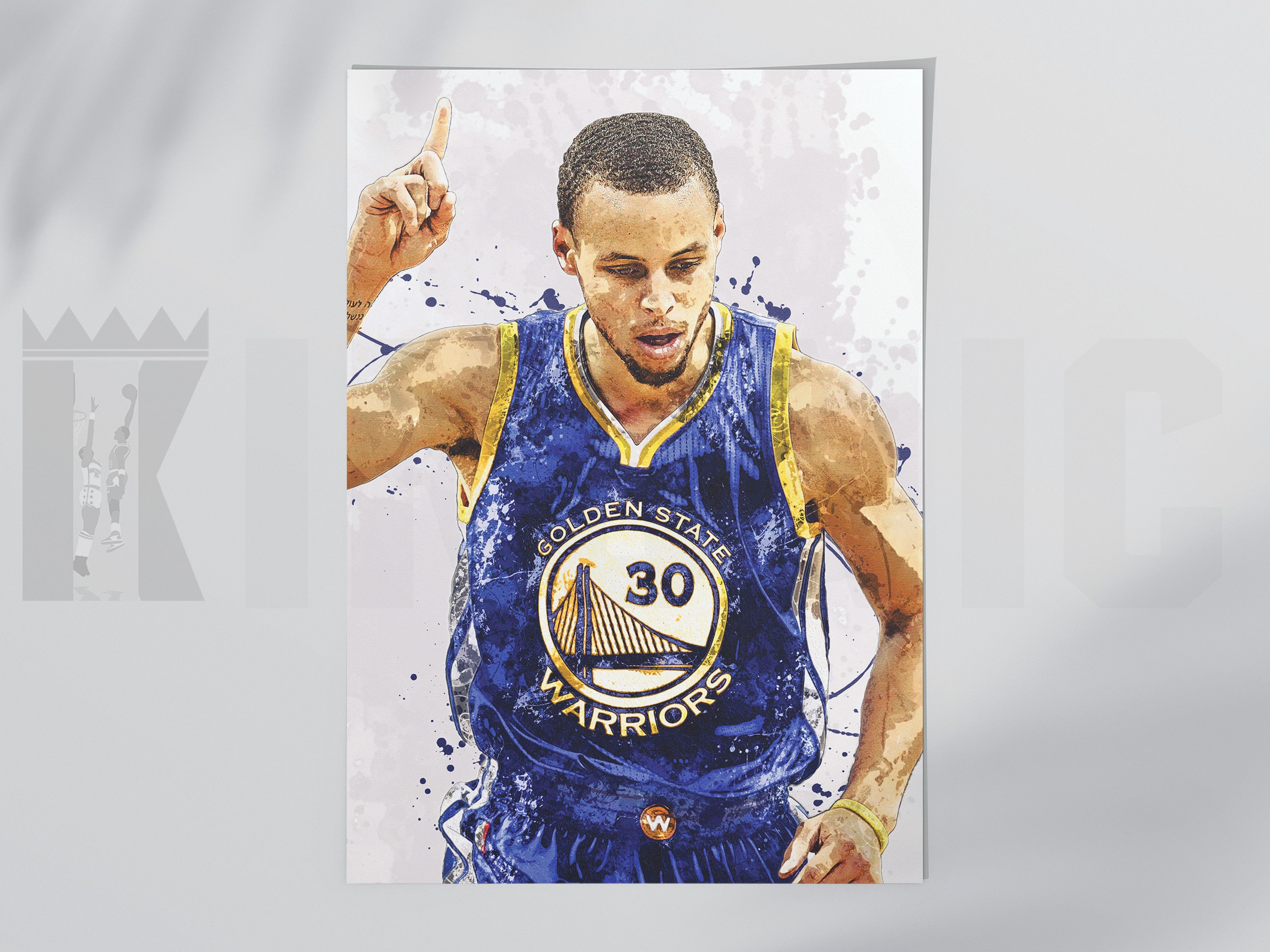 Stephen Curry basketball Player drawing print & Poster 