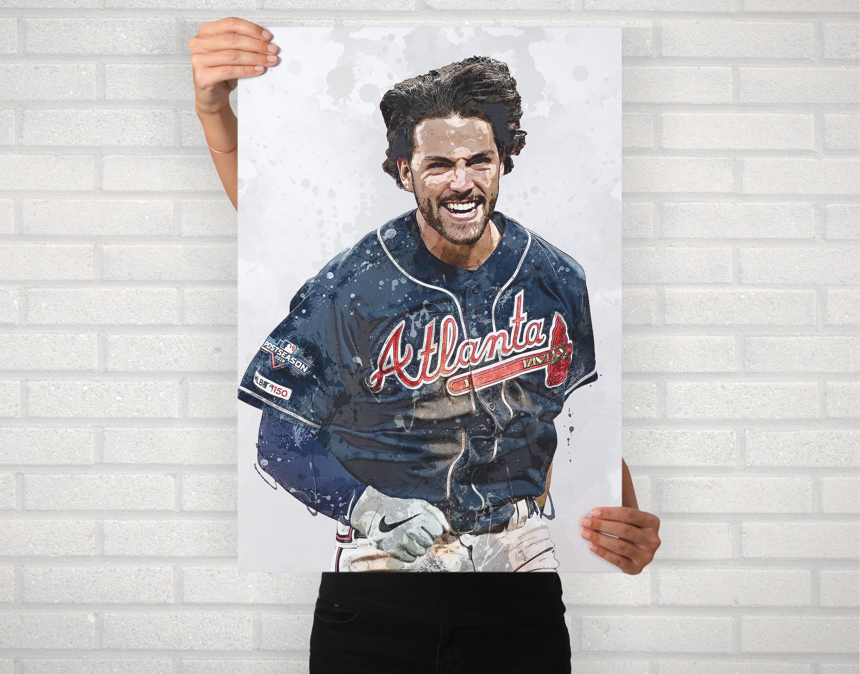 Dansby Swanson Atlanta Braves Poster/canvas Print Watercolor 