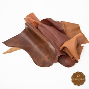 Leather scraps in brown | 500g