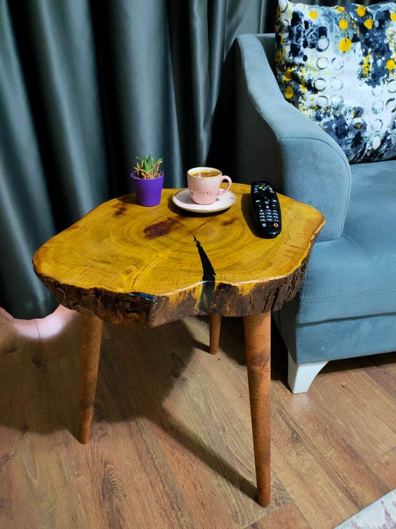 Natural wood accent sale table