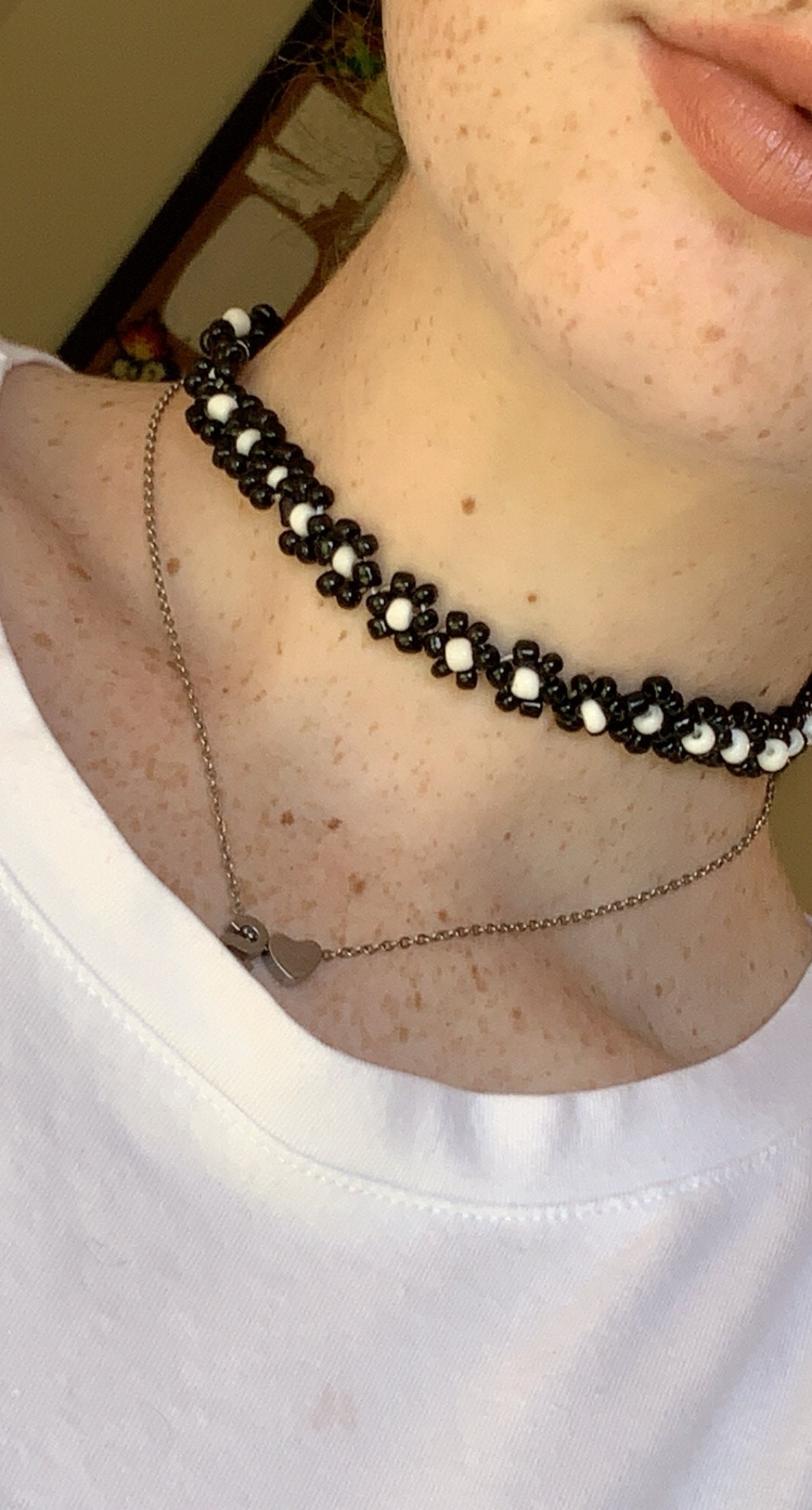 Handmade black and white choker/bracelet Etsy