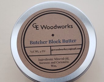 Butcher Block Butter, Wood Butter, Food Grade Safe Wax for Conditioning Cutting Boards and Charcuterie Boards, Prevent Drying and Cracking