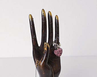 Bronze Hand Jewelry Holder, 6" Figurine, Left Hand, Display, Stand, Ring, Handmade Decor, Bedroom Decor, Engagement Gift, Gift for Mom