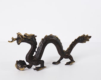 Bronze Dragon Statue, Figurine, Chinese Dragon, Mystical Animal, Unique Animal, Handmade, Room Decor, Apartment decor, Appreciated Gift