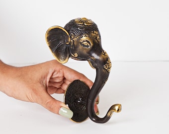 Bronze Elephant Door Handle, 5.2 Inch Figurine, African Animal, Unique Statue, Ornament, Home Decor, Gift for Friend, Mothers Day Gifts