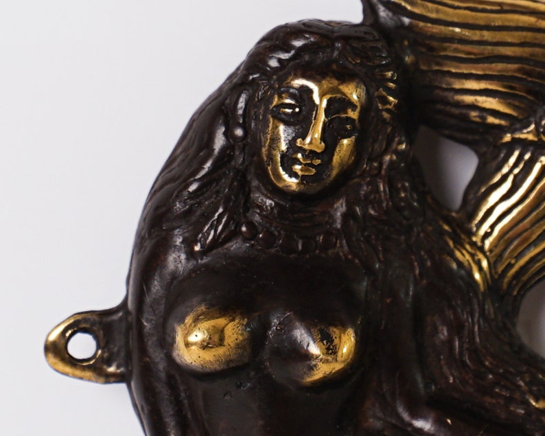 Bronze Mermaid Hook, 6 Inch Figurine, Wall Hook, Art, Unique Miniature, Handmade, Room Decor, Gift for Him, Healing Gift, Mother Day Gift image 5
