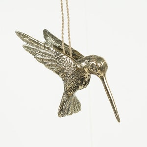 Bronze Hummingbird Decor, 5.5&quot; Handmade Statue, Wall Decor, Hanging Figurine, Colibri, Bird, Animal, House Decor, Gift for Dad