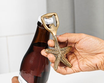 Starfish Bottle Opener, 4" Solid Brass, Kitchen Decor, Brass Decor, Unique, Perfect Gift, Bronze Sculpture, Gift for Woman, Gift for Her