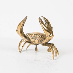 Bronze Crab Statue, 3.7&quot; Animal Figurine, Ocean, Handmade, Office Decor, Beach Decor, Tabletop Decor, Gift for Sister, Mother Loss Gift