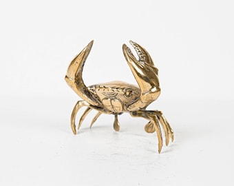 Bronze Crab Statue, 3.7" Animal Figurine, Ocean, Handmade, Office Decor, Beach Decor, Tabletop Decor, Gift for Sister, Mother Loss Gift