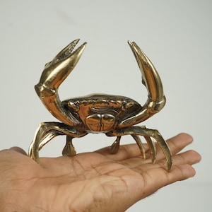 Bronze Crab Statue, 3.7 Animal Figurine, Ocean, Handmade, Office Decor, Beach Decor, Tabletop Decor, Gift for Sister, Mothers Day Gifts image 9