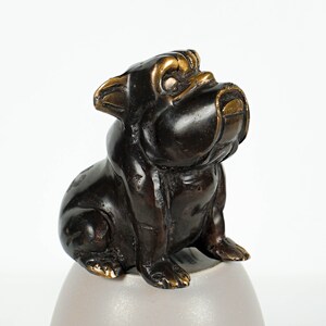 Bronze Pitbull Figurine, 2.9 Animal Statue, Brass Decor, Animal Ornament, Dog, Office Decor, Table Room Gift, Gift for Mom, Gift for Dad image 3