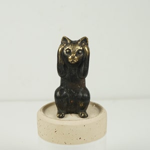 Cat Statue, 3&quot; Animal Statue, Animal Bronze Sculpture, Handicraft, Miniature, Cat Lover, BrassArt, Office Decor, Room Decor, Mama Gift