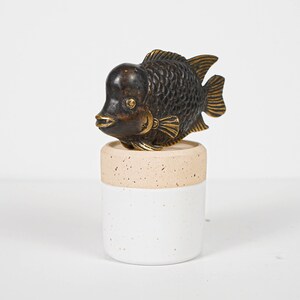 Bronze Fish Figurine, 2.3 Figurine, Animal Statue, Brass Decor, Handmade, Animal Ornament, Nursery Decor, Gift for Women, Gift for Him image 3